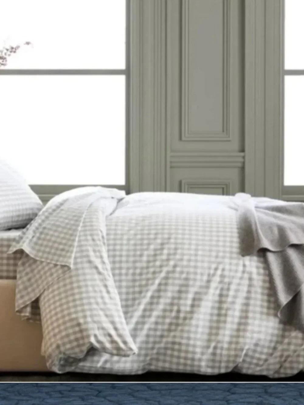 New! Quince European Linen King Duvet Cover and Blue Fog (blue/grey)
